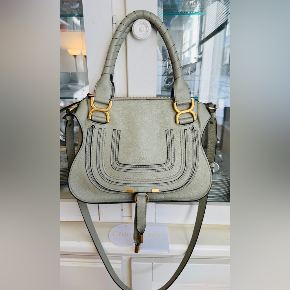 【Chloe】Mercie Small Marcie Double Carry Bag in Faded Green